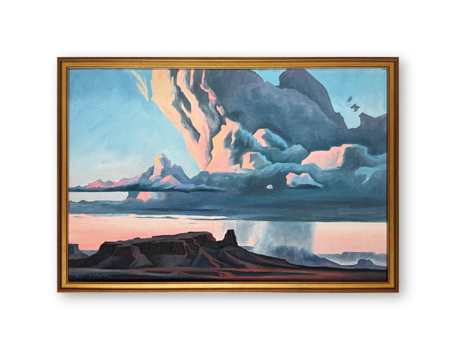 ED MELL (1942-2024), ATTRIBUTED TO, OIL ON CANVAS: Image Size: 18 by 27 inches (45.7 by 68.5 cm) All measurements are approximate.Framed dimensions:19 11/16 by 28 1/2 in (50 by 72.5cm) Signed (lower left)Ed Mell remains one of the most celebrated inte
