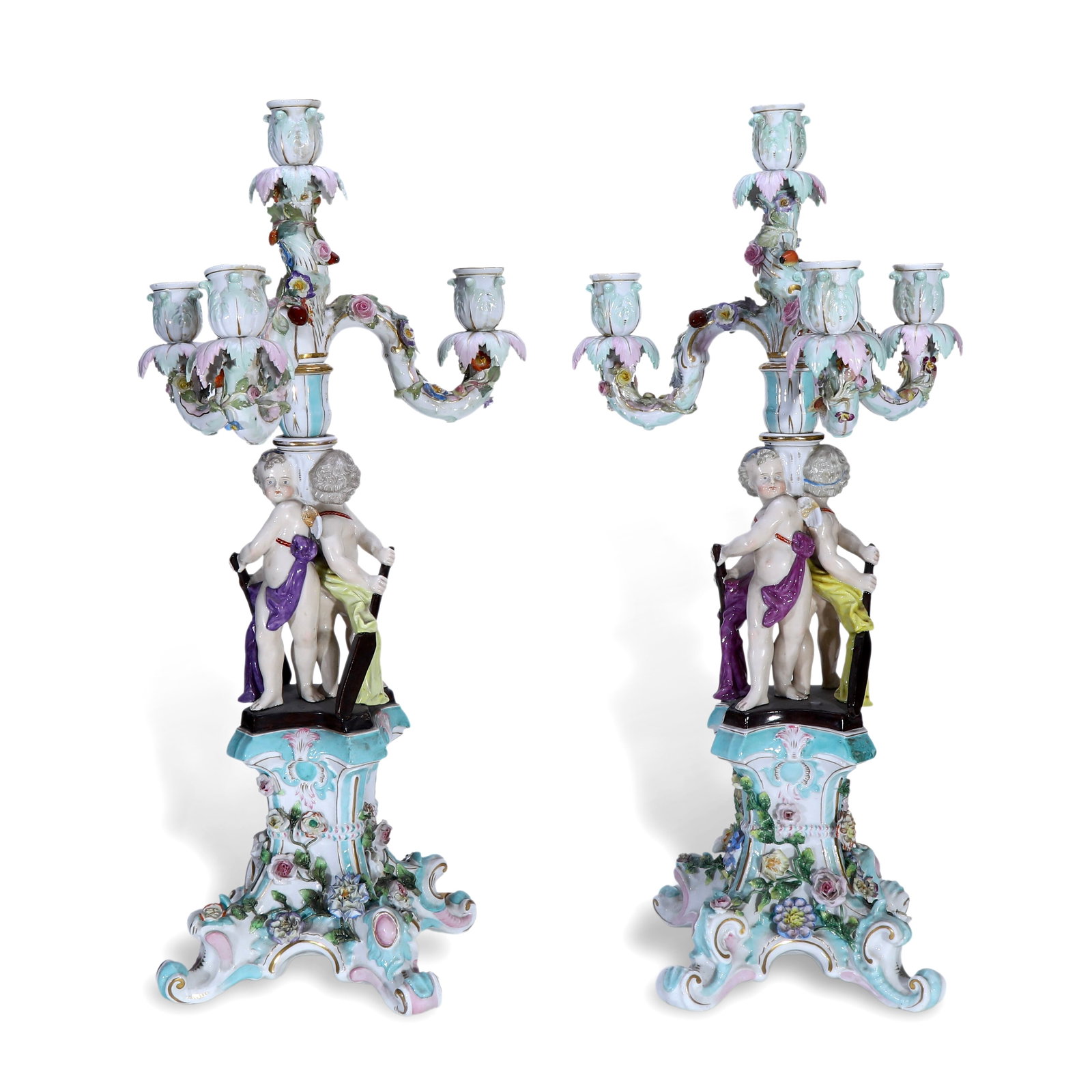 Pair of German C.G. Schierholz & Sohn Baroque-Style Candlesticks (1 of 6)