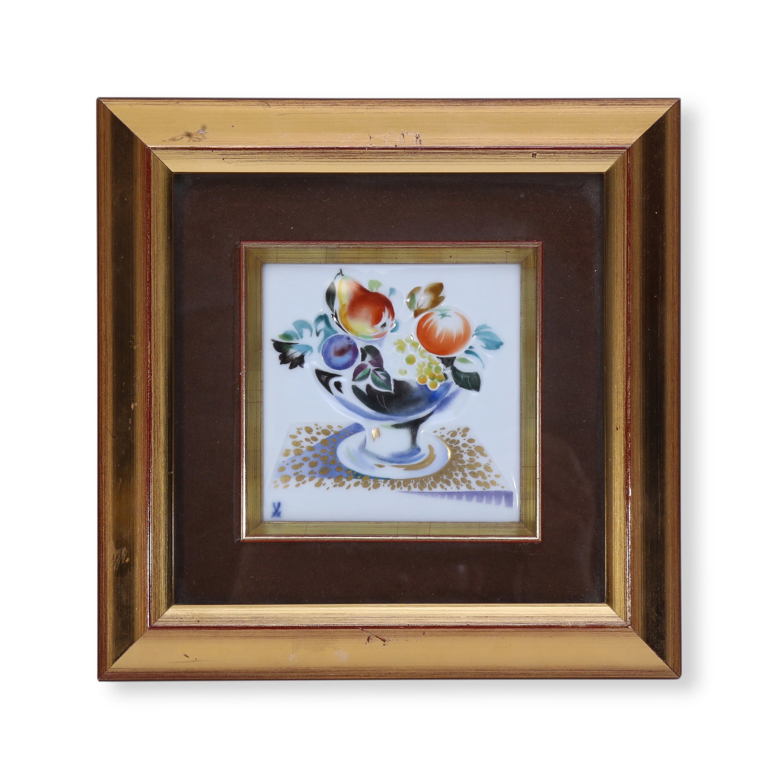 20th Century Meissen Porcelain Plaque with Fruit Still Life (1 of 4)