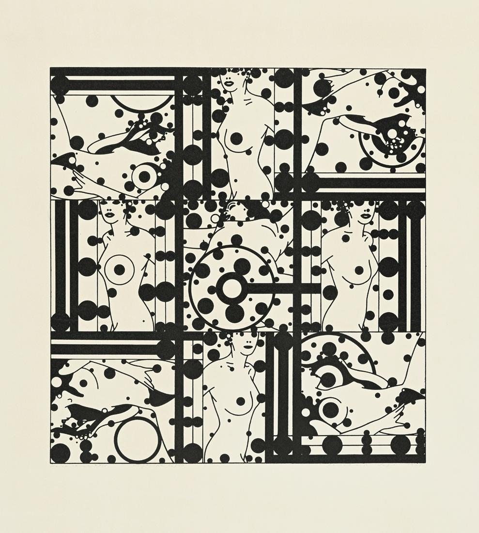 Leonhard Lapin (Estonian 1947): Autor (Artist): Lapin, Leonhard (1947), Töö nimi (Name): Naine-masin XX/V, Aasta (Dated): 1978, Tehnika (Medium): graafika, kõrgtrükk, paber, Mõõdud (size): km 39,9 x 37,9 cm, Rühmituse SOUP-69