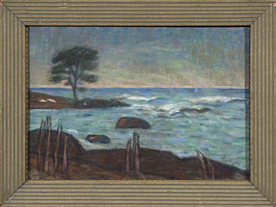 Ants Laikmaa (Estonian 1866 - 1942): Autor: Laikmaa, Ants (1866 - 1942), Töö nimi: Rannavaade (Leetse), Aasta: 1918, Tehnika: maal, pastell, paber, Mõõdud: 34 x 48 A. Laikmaa 100. sünniaastapäeva puhul Hilja Läti ja Eerik Põllu k