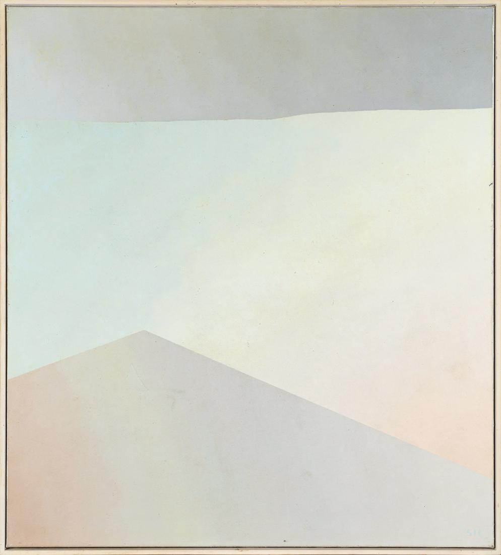 Sirje Runge (Estonian 1950): Autor: Runge, Sirje (1950), Töö nimi: Maastik XXX, Aasta: 1985, Tehnika: maal, õli, lõuend, Mõõdud: 96,3 x 86,2 Pärast 1970. aastate keskpaiku loodud geomeetrilis-abstraktseid pilte hakkas S. R