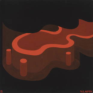 Sirje Runge (Estonian 1950) "5": Teos pärineb veel kunstniku õpingute ajast ERKI-s, mille ta lõpetas disaini erialal. 1970. aastatel oli ta Leo Lapini kõrval üks silmapaistvamaid geomeetrilise laadi