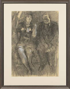 Ado Vabbe (Estonian 1892 - 1961) Mees ja naine: Motiiv on kunstniku joonistustes sagedane, enamasti ilma erilise erootilise aktsendita. Kunstnik on lihtsalt erinevaid inimtüüpe kokku seadnud, vahel nende kaudu mingit lugu jutustades,