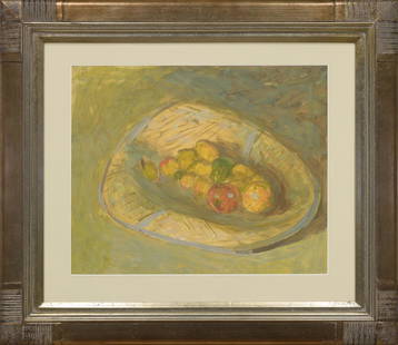 Elmar Kits (Estonian 1913 - 1972) Puuviljad: Elmar Kits on nooruses maalinud küllalt palju säravates toonides töid. 1940.–50. aastate vahetusel tõmbus tema palett tumedamaks ja kuigi see aja jooksul helenes, hakkas ta eelistama