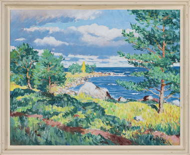 Richard Uutmaa (Estonian 1905 - 1977) Vainopea rand: Meri paistis 1960.–1970. aastatel Uutmaa suvekodu aknaisse Eismal. Muidugi tegi ta suviti ka jalgsimatku piki armastatud põhjarannikut kas ida poole – Rutjasse ja Karepale –