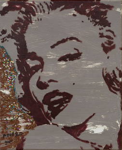 Andro Kööp (1967): Flirt -2. 2010. Õli. Hiilgus. Lõuend. 49 x 40 cm. Andro Kööpi fenomeni osaks on kindlasti tema sisekujundaja taust, mis annab talle suurepärase tunnetuse nii ruumi kui ka