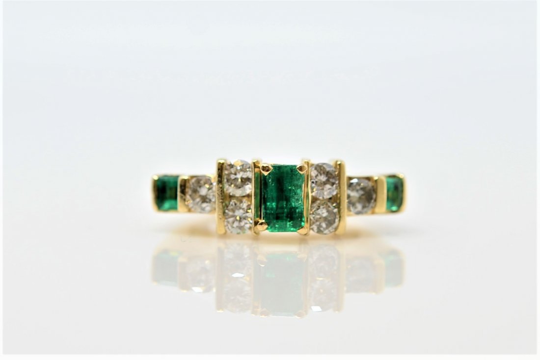 Fantastically Unique Emerald and Diamond Vintage Ring (1 of 7)