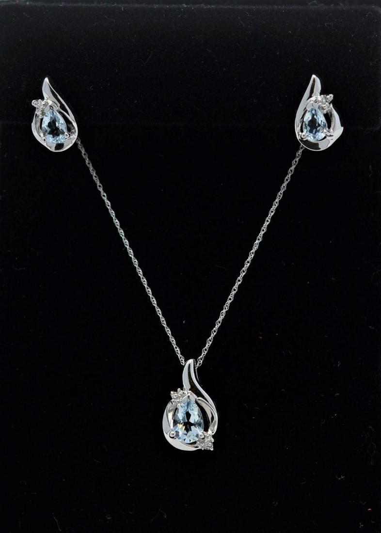 Three Piece Aquamarine Set. Elegant Clean Look. (1 of 4)
