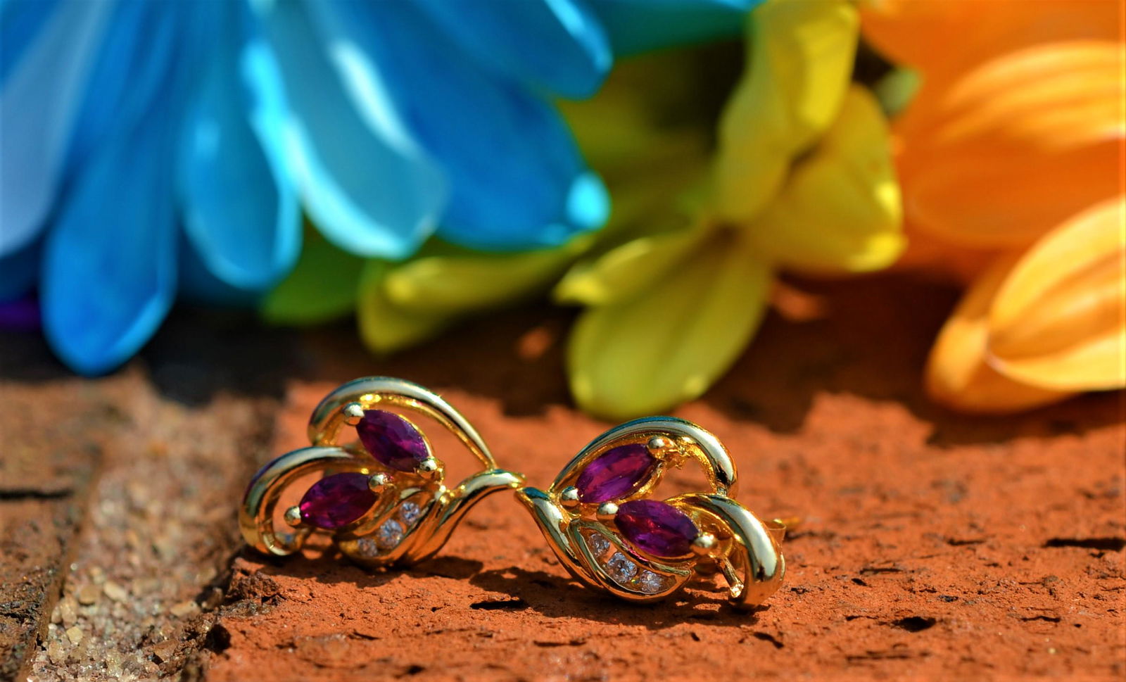 Darling Ruby and Diamond Swirl Earrings (1 of 2)