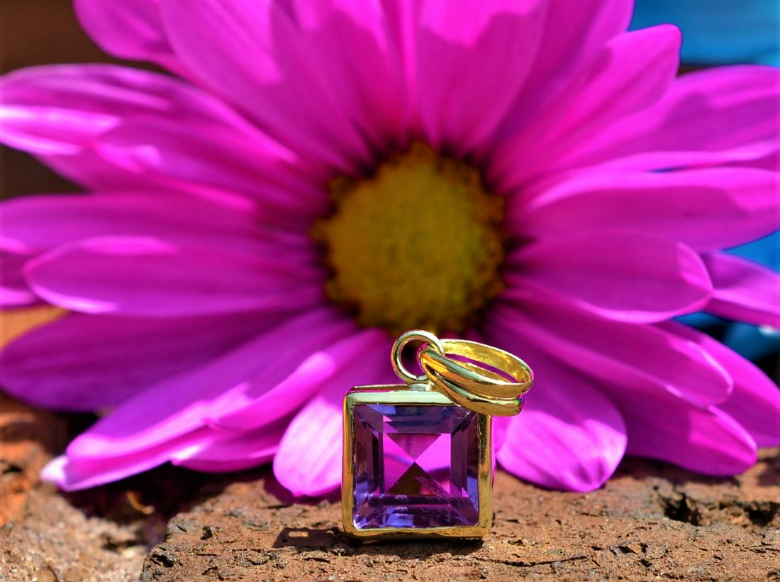 Custom Emerald Cut Amethyst Pendant (1 of 2)