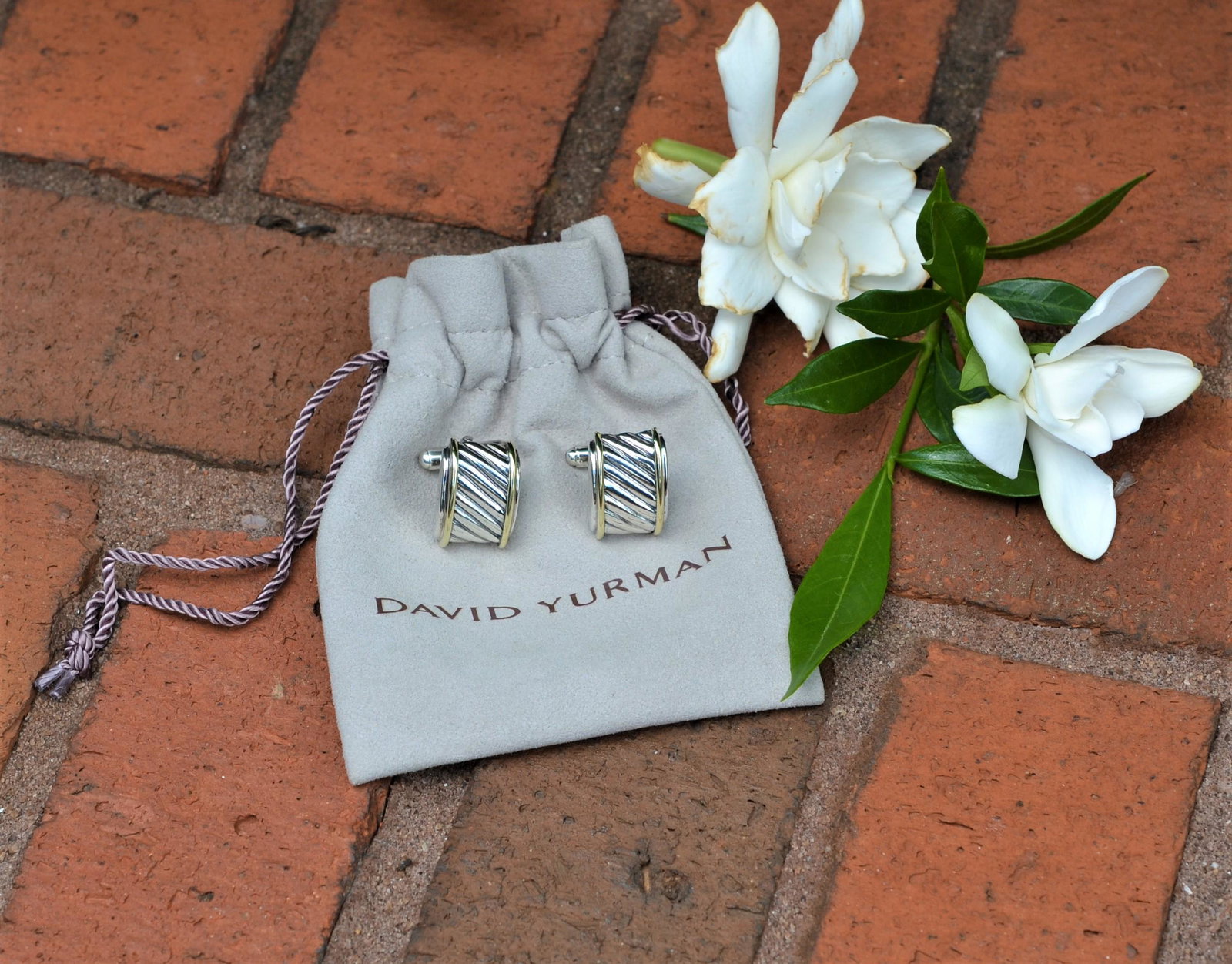 Two Tone David Yurman Retangular Cable Cufflinks (1 of 6)