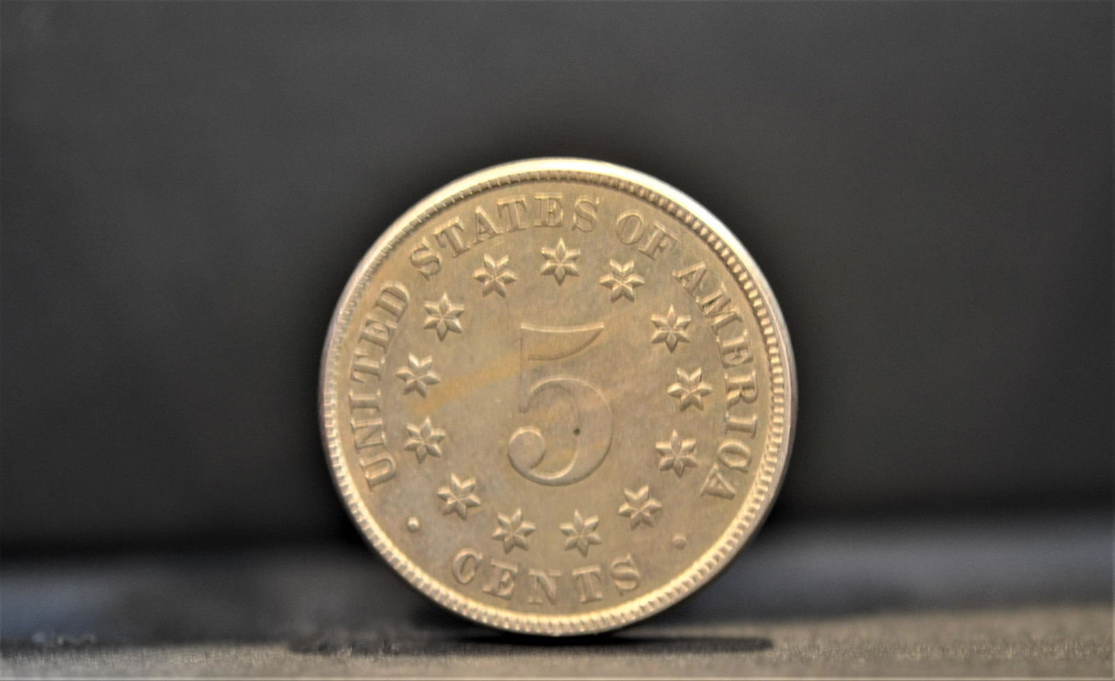 1883 Shield Nickel AU With Cool Toning (1 of 2)