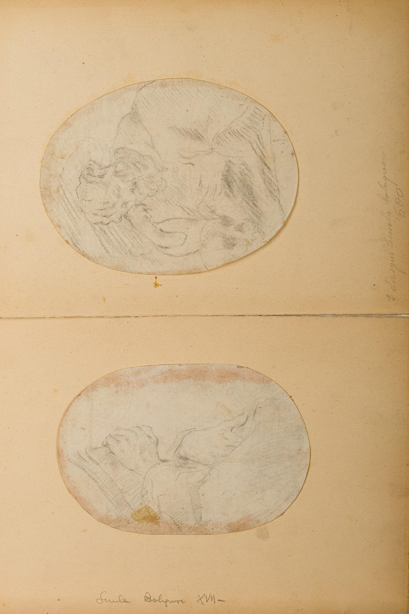 Bartolomeo Biscaino (manner of)(1632 - 1657) Two: graphite and white lead on paper; Sant'Antonio e studio di mani, 20 x 15.5 cm; 20 x 14 cm