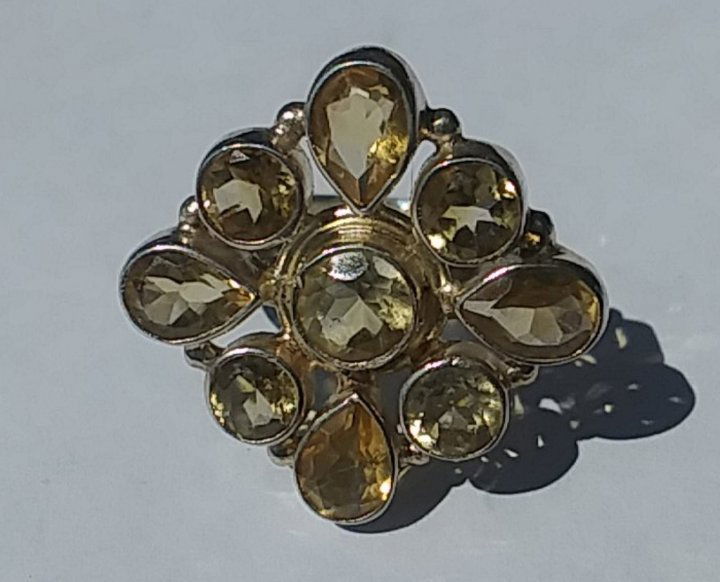Sterling silver LARGE citrine Ring (1 of 4)
