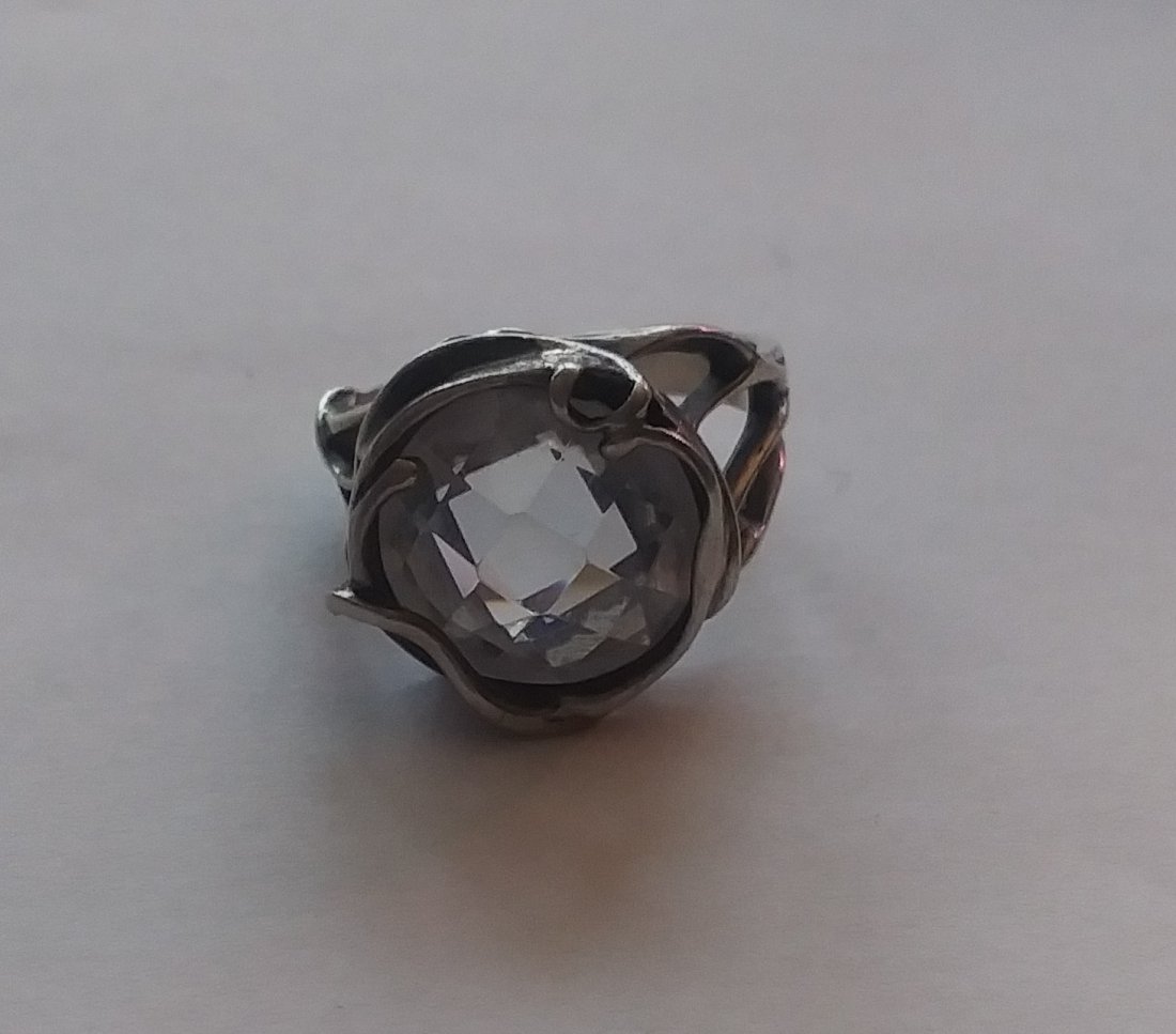 Sterling silver retired Silpada? Ring large stone SZ 8 (1 of 5)