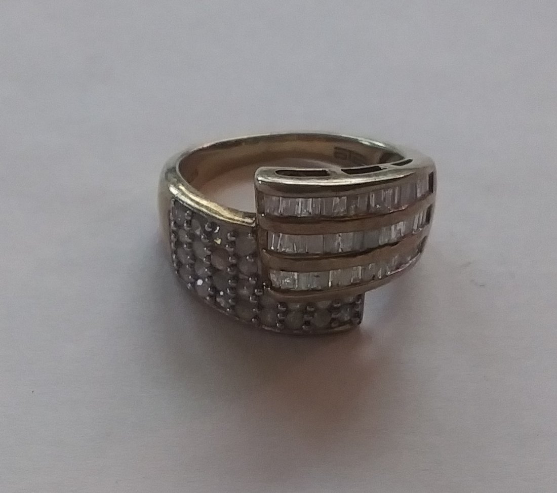 Gold over Sterling silver REAL Diamond ring (1 of 4)