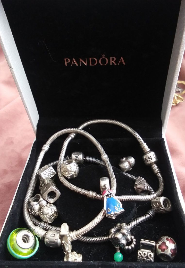 PANDORA Lot 3 bracelets and 17 Charms AUTHENTIC (1 of 7)