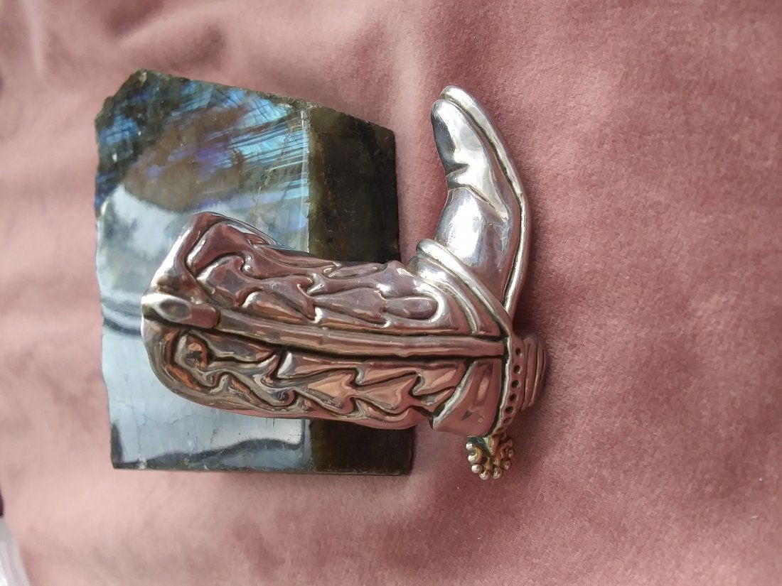 Sterling Silver Western Cowboy Boot Brooch / pendant (1 of 5)