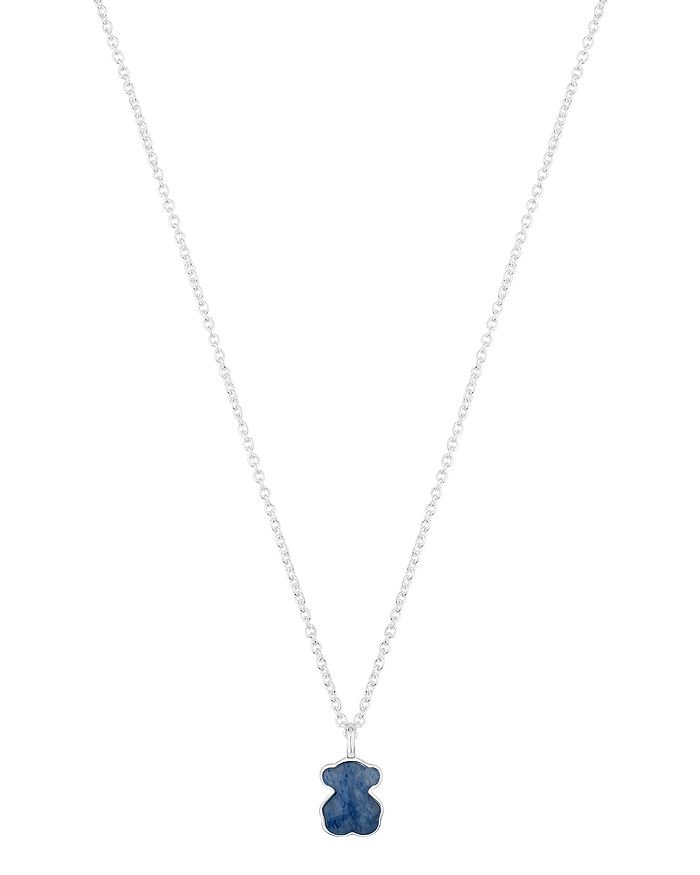 TOUS Sterling Silver & Sodalite Bear Pendant Necklace (1 of 4)