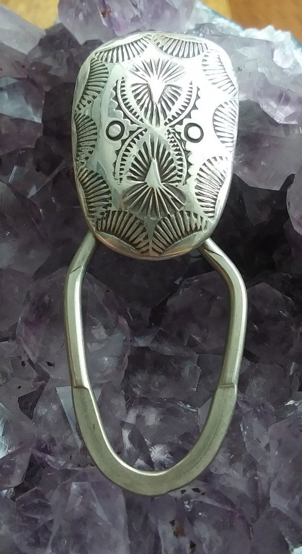Sterling silver Native American Keychain Holder: Sterling silver Native American Keychain Holder. Stamped Sterling on the back