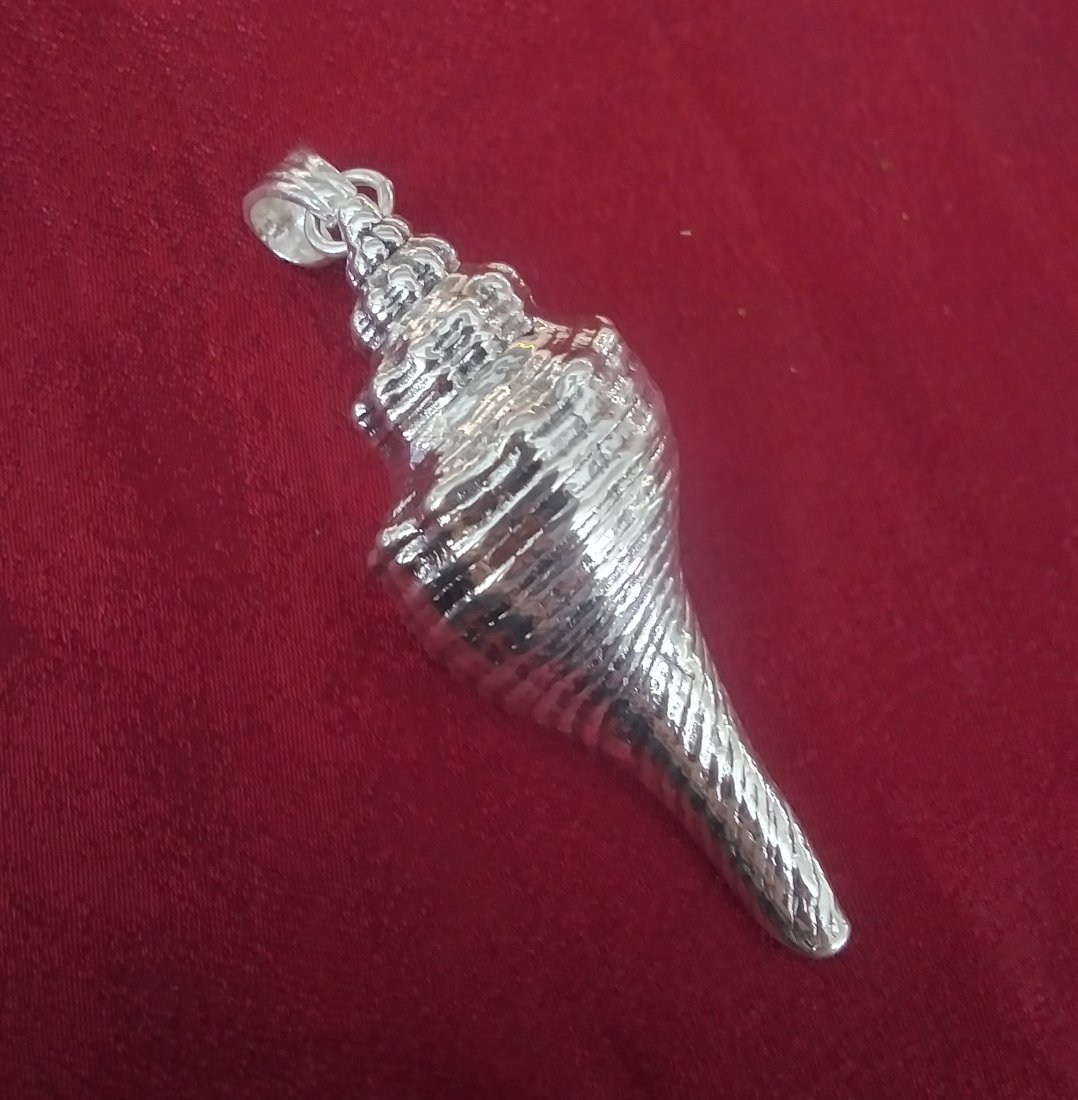 Large Sterling Silver Conch Seashell Pendant (1 of 4)