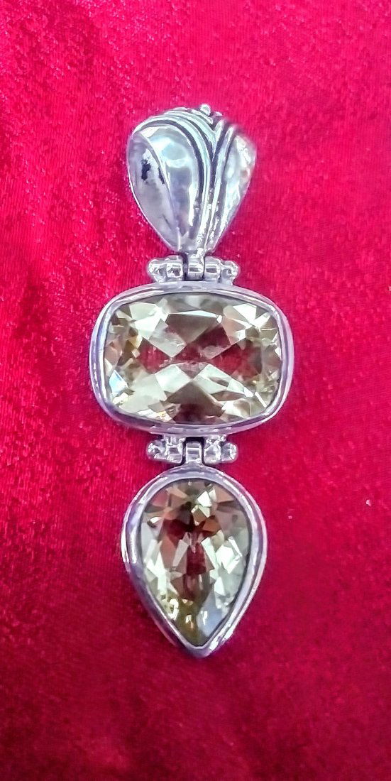 Large Light Green Peridot pendant STERLING SILVER (1 of 4)