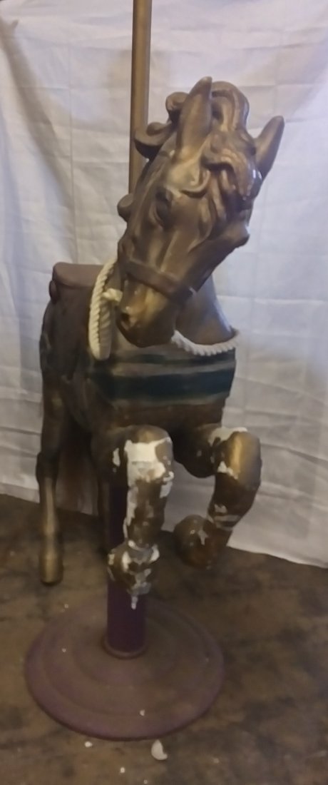 Large Carousel horse on base hand-painted multi media (1 of 5)