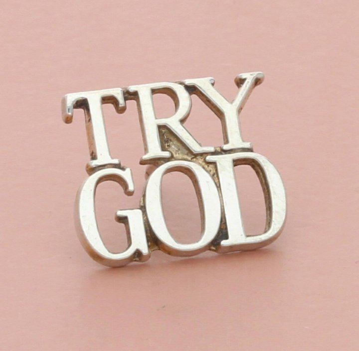 Tiffany & Co Sterling Silver TRY GOD lapel pin #2 (1 of 3)