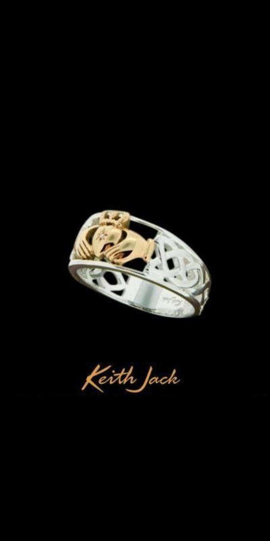 Sterling Silver 10K Celtic Claddagh Ring KEITH JACK (1 of 1)