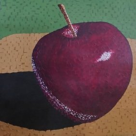 LARGE Modern art oil on canvas APPLE 🍎 Signed (1 of 4)