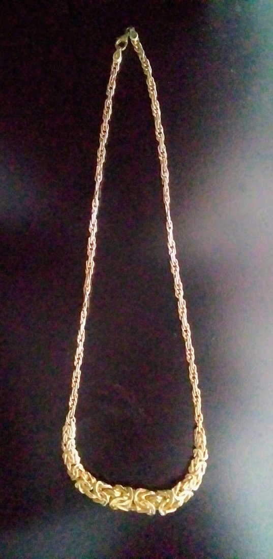 Gold over Sterling Byzantine Necklace Made in ITALY (1 of 3)