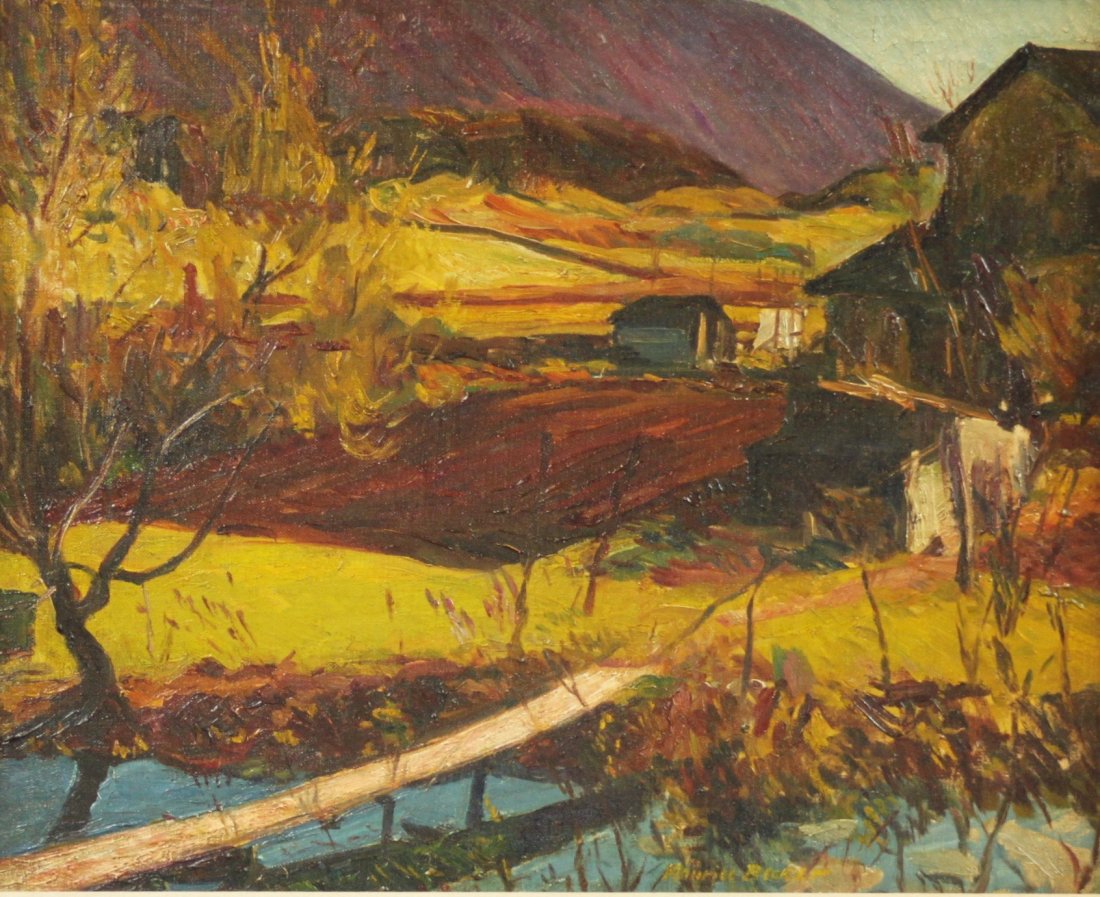 Becker, Maurice - Ploughed Gardens: Maurice Becker (American, 1889-1975) - Ploughed Gardens. Oil on canvas. Signed