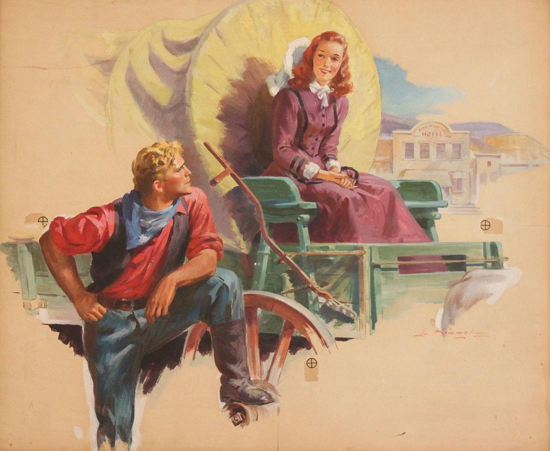 Kimmel, Lu - Could I Show You Around: Lu Kimmel (American, 1905-1973) - Could I Show you Around. Oil on board. Signed. This was an illustration for The Saturday Evening Post. From the collection of Mr. and Mrs. H.H. Thomas.