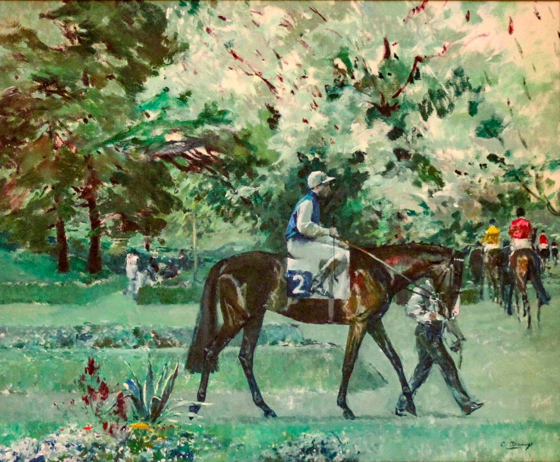 Galdon, Ricardo Arenys - Hacia la Pista: Ricardo Arenys Galdon (Spanish, 1914-1977) - Hacia la Pista. Oil on Canvas. Signed.