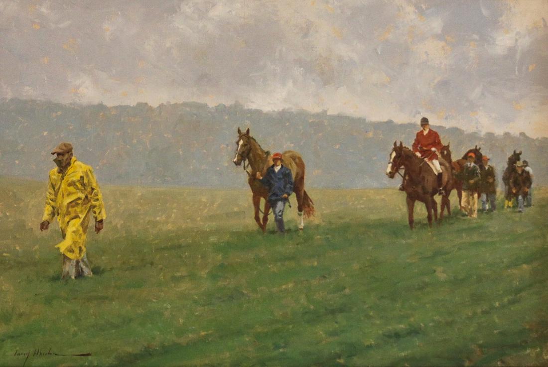 Wheeler, Larry - The Walk Over: Larry Wheeler (American, b. 1942) - The Walk Over. Oil on canvas. Signed.