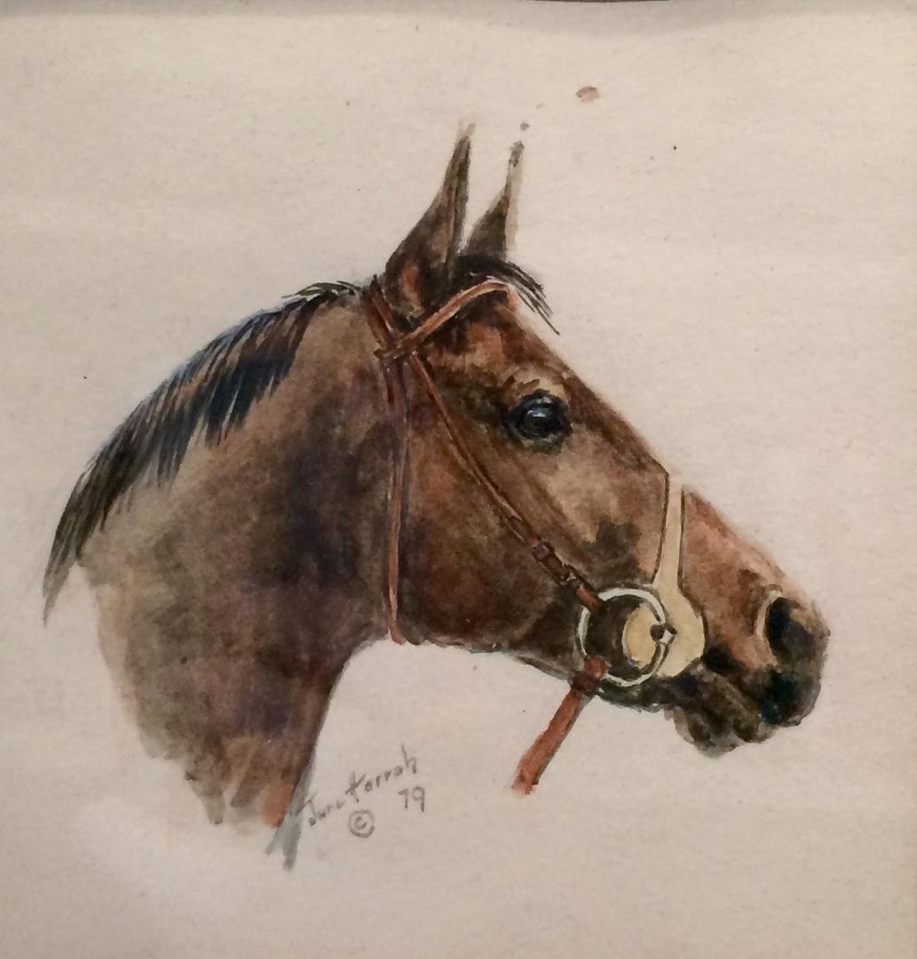 Harrah, June - Seattle Slew: June Harrah (American, 1910-1997) - Seattle Slew. Watercolor. Signed and dated '97. Provenance: Arthur Ackermann and Son.