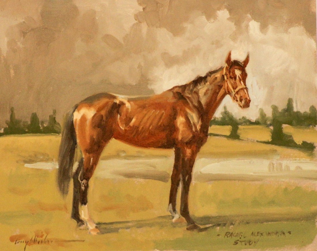 Wheeler, Larry - Rachel Alexandra Study: Larry Wheeler (American, b. 1942) - Rachel Alexandra Study. Oil on board. Signed and inscribed.