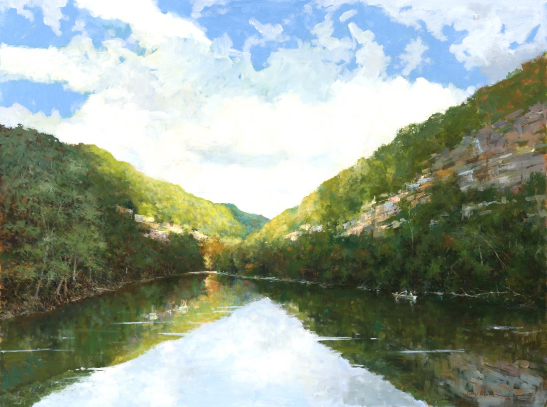 Wheeler, Larry - Kentucky River Palisades: Larry Wheeler (American, b. 1942) - Kentucky River Palisades. Oil on Canvas. Signed.