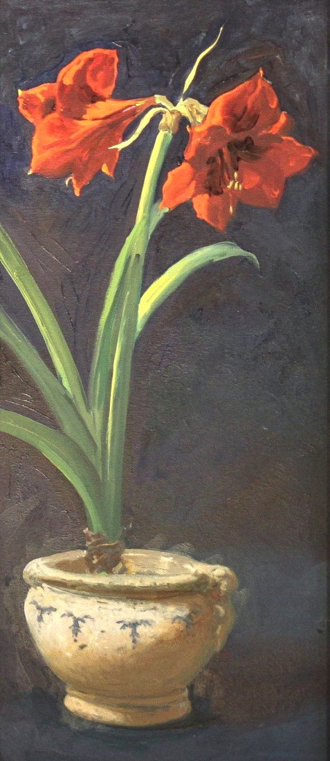 Wheeler, Larry - Amarylis: Larry Wheeler (American, b. 1942) - Amarylis. Oil on board.