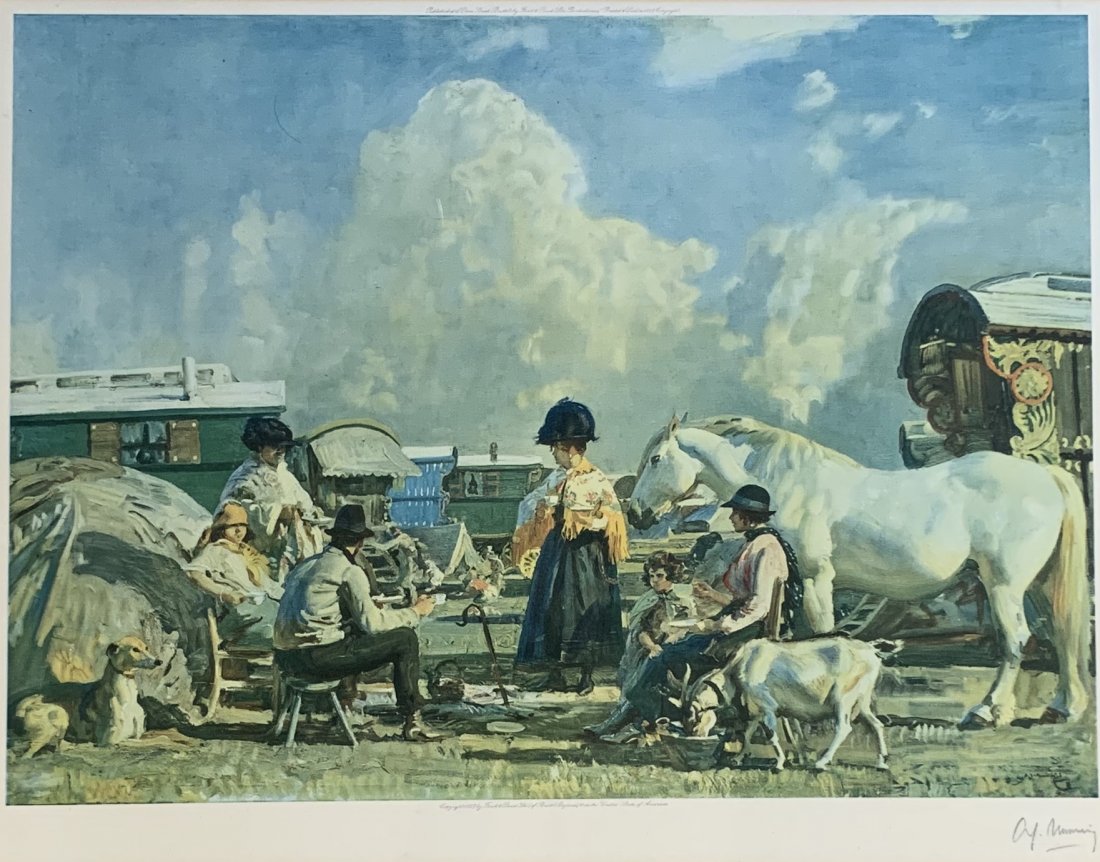Munnings, Sir Alfred - Gypsy Caravan: Sir Alfred Munnings (British, 1878-1959) - Gypsy Caravan. Signed print.