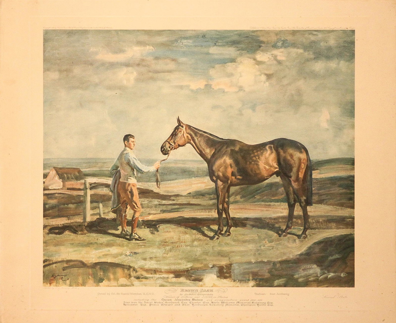 Munnings, Sir Alfred (After) - Brown Jack: After Sir Alfred Munnings (British, 1878-1959) - Brown Jack. Print. Provenance: John Mathieson, Edinburgh.