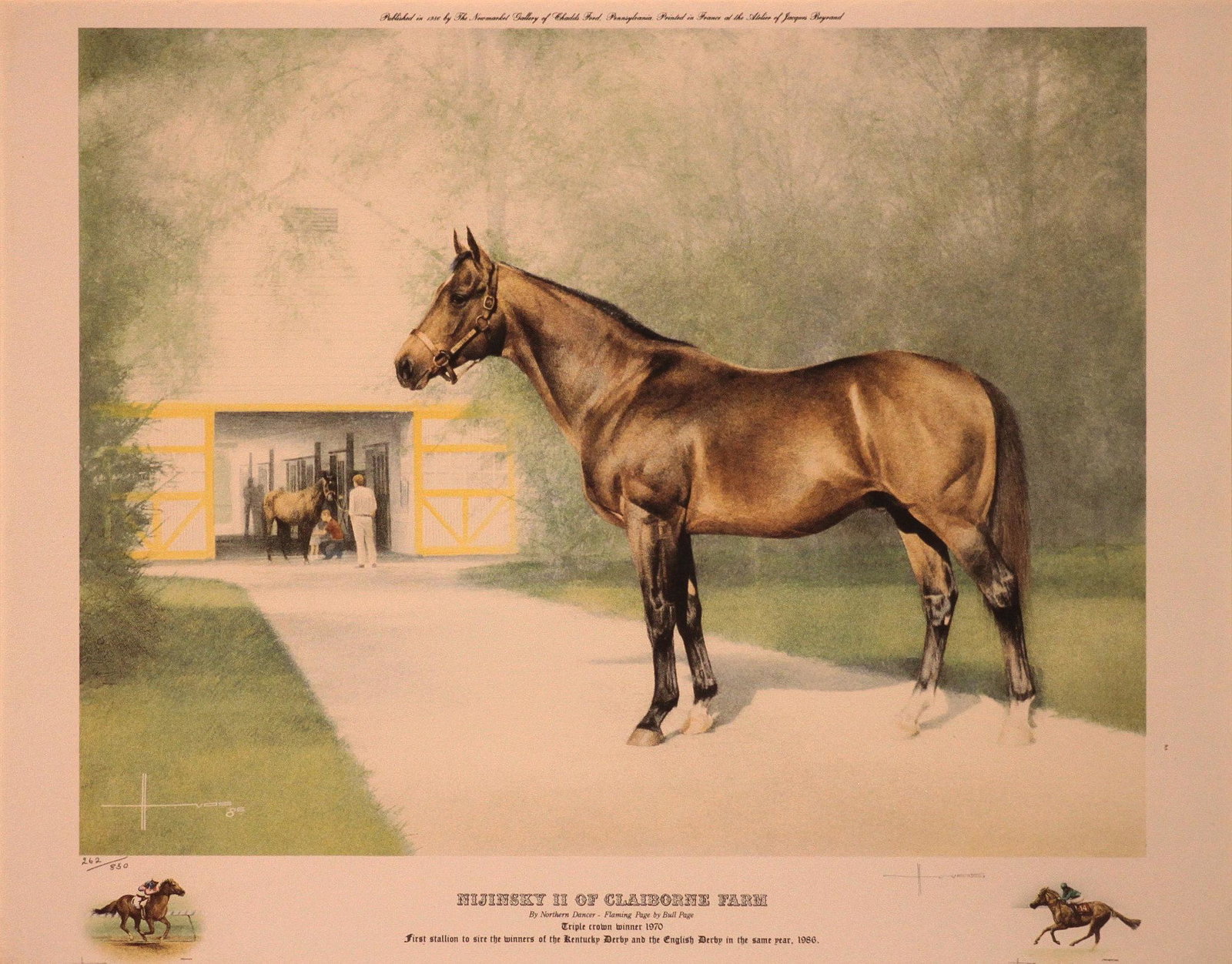 Vos, Henk - Nijinsky II of Claiborne Farm: Henk Vos (Dutch, b. 1946) - Nijinsky II of Claiborne Farm. Print. Signed and numbered 262/850.