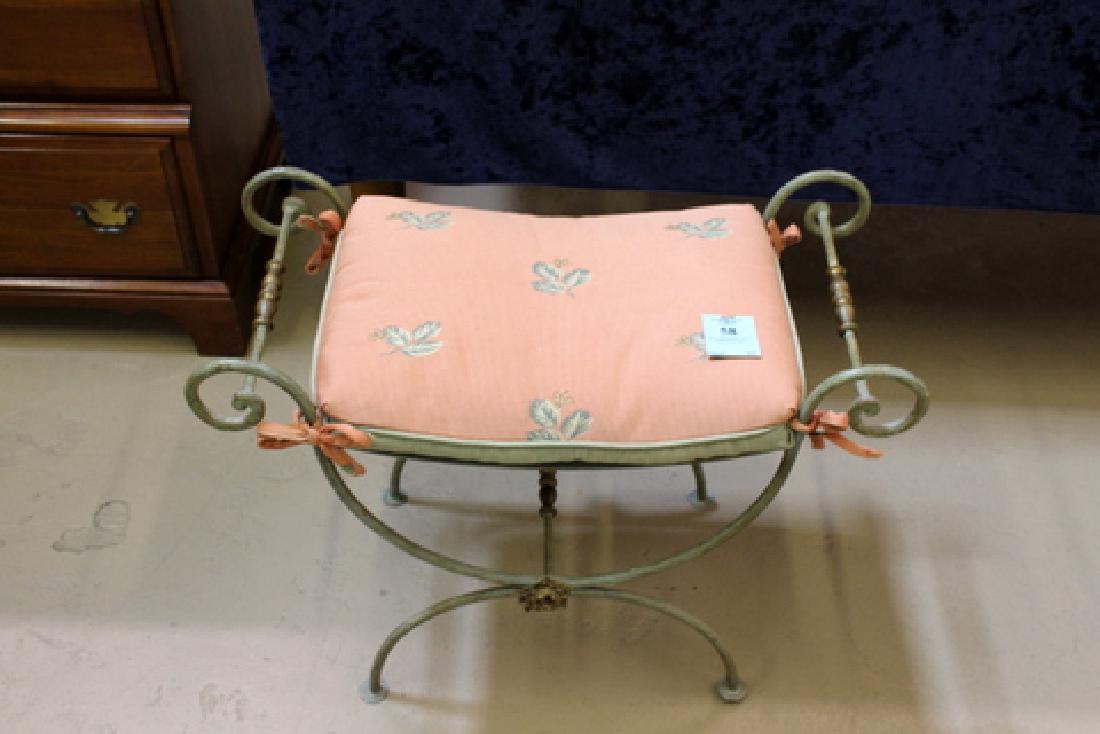 PAINTED METAL VANITY BENCH (1 of 2)