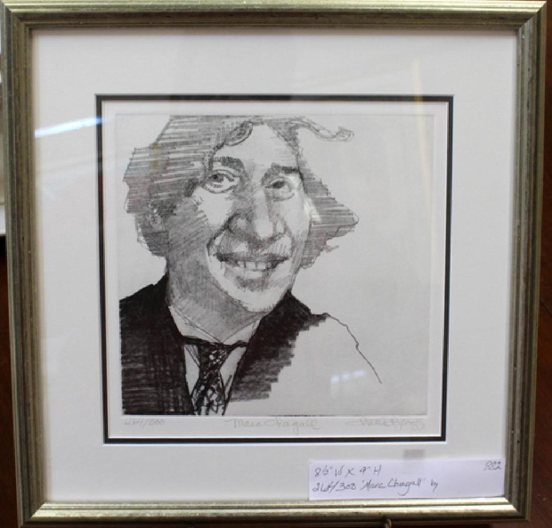 FRAMED CHARLES BRAGG ETCHING (1 of 6)