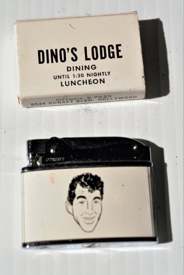 VINTAGE DEAN MARTIN LIGHTER AND MATCHBOX: Dino's Lodge, Sunset Blvd, Hollywood