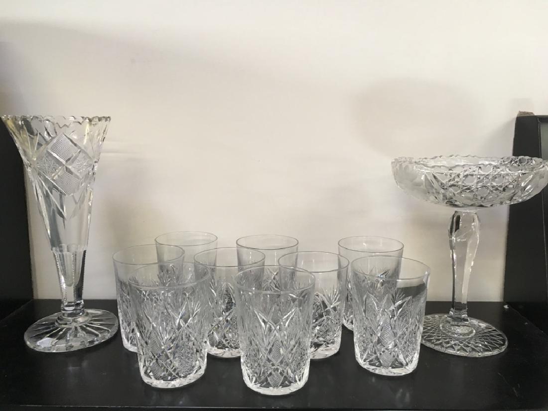 ELEVEN PCS OF CUT GLASS (1 of 4)
