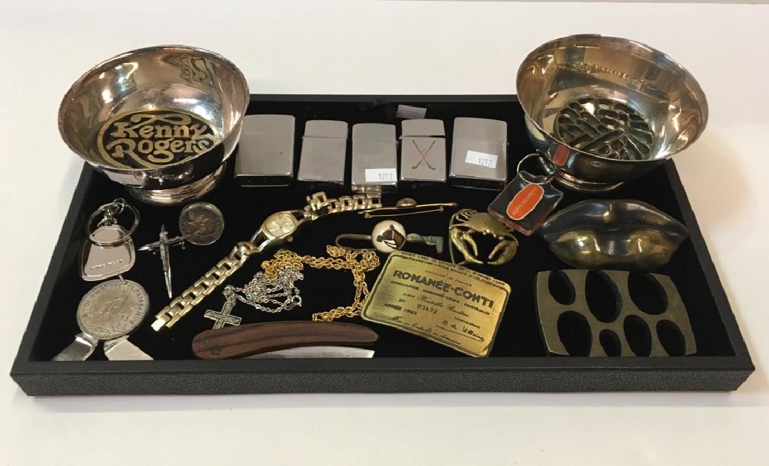 ANTIQUE CRYSTAL HORSE HEAD PINS, LIGHTERS & MORE (1 of 8)