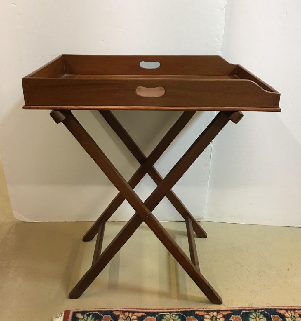 MAHOGANY FOLDING BUTLER'S TRAY / FIELD TABLE (1 of 6)