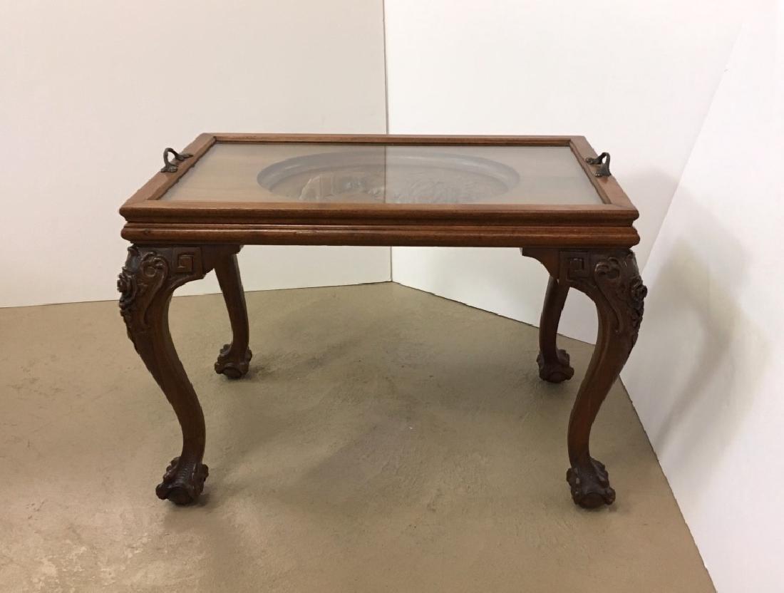 CARVED  BALL & CLAW COFFEE TABLE & TRAY (1 of 5)